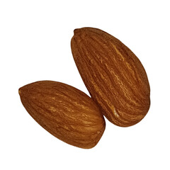 almonds isolated on white background