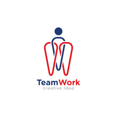 Creative Team Work Concept Logo Design Template