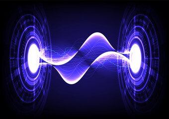 Abstract background with tech circles bolt