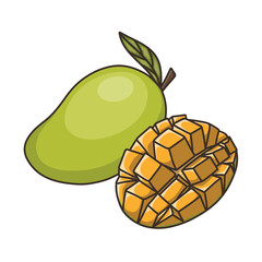 Fresh mango with leaves