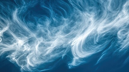 Obraz premium Ethereal White Clouds on Deep Blue Sky Creating Mystical Atmosphere