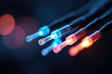 fiber optic with servers in a technology data center