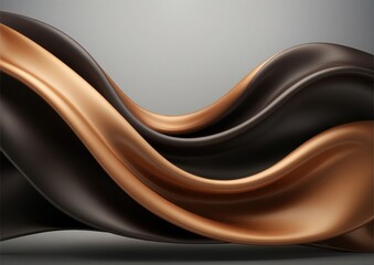 Obraz premium Abstract Metallic Waves: Luxury Brown and Black Texture Art. Used in advertising campaigns for products featuring metallic, bronze, or earthy tones