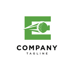 Letter E Golf Ball Logo Icon Vector