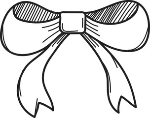 Decorative bow doodle hand drawn illustration