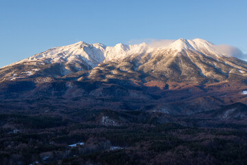 snow covered mountains