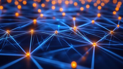 Fototapeta premium Exploring complex network systems: a visual journey into interconnected nodes and lines