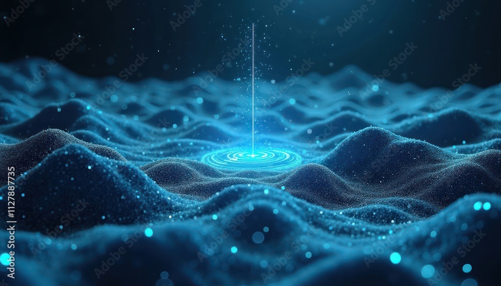 Poster digital radar tech maps terrain. abstract tech concept. blue tech landscape. data visualization. com