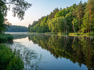 lake in the forest. water, lake, river, landscape, sky, nature, forest, reflection, tree, blue, summer, green, trees, park, pond, cloud, spring, outdoors, mirror, grass, clouds, stream, beautiful, cal
