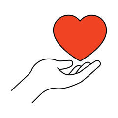 Explore a variety of hand with heart vector illustrations, representing love, kindness, and support. Perfect for charities, healthcare branding, social campaigns, and creative projects