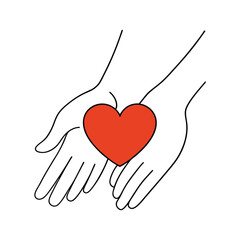 Hand with Heart Inspiring Vector Icons and Illustrations for Kindness and Care