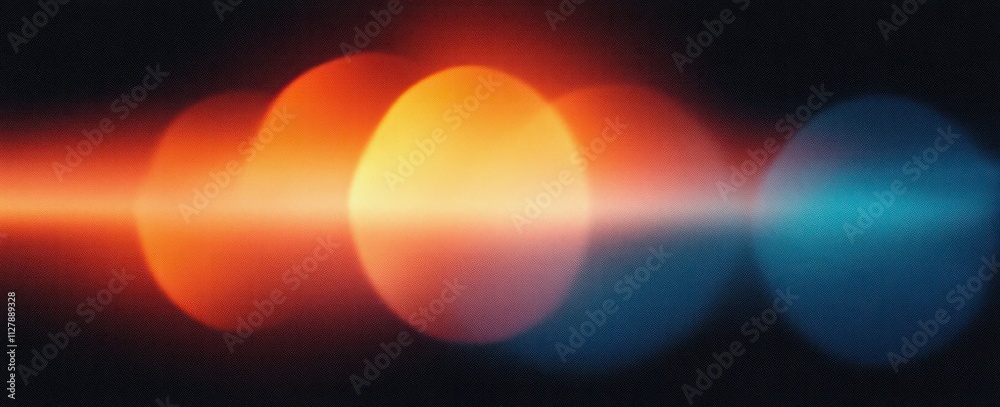 Poster Abstract Warm Orange Cool Blue Gradient Background with Bokeh Effect for Digital Art Design and Minimalistic Aesthetic