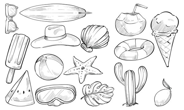 summer holiday handdrawn collection