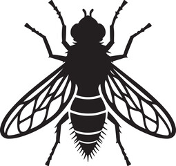 Fly insect logo silhouette design vector art illustration