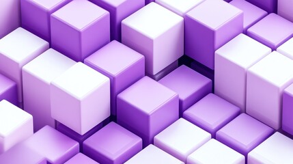 Fototapeta premium Abstract 3D rendering of purple and white cubes.