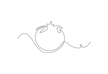 Continuous line art fresh vegetable tomato design. vector design template