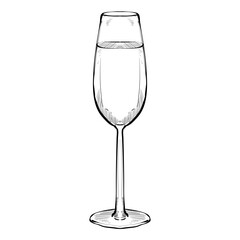 wine glass handdrawn illustration
