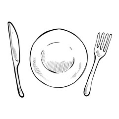 cutlery set handdrawn illustration