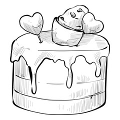 birthday cake handdrawn illustration