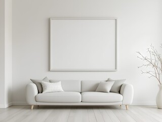 Minimalist Living Room - Modern Decor with an Empty Picture Frame