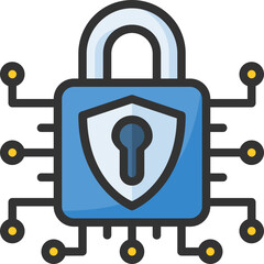 Digital security icon for fintech, financial, finance, banking, digital, innovation, security, money, bank, tech, cryptocurrency, blockchain and technology