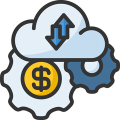 Saas icon for fintech, financial, finance, banking, digital, innovation, security, money, bank, tech, cryptocurrency, blockchain and technology