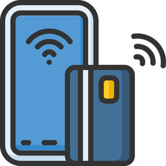 Nfc icon for fintech, financial, finance, banking, digital, innovation, security, money, bank, tech, cryptocurrency, blockchain and technology
