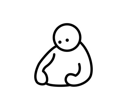 recommend clip art: 太ったお腹を気にするアイコンイラスト　ベクター
                    