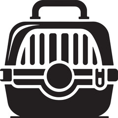 Pet carry case logo silhouette design vector art illustration