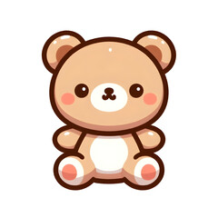 Obraz premium A cute teddy bear sitting with a heart, showing love and sweetness in a fun, cartoon-style illustration