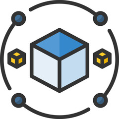 Blockchain icon for fintech, financial, finance, banking, digital, innovation, security, money, bank, tech, cryptocurrency, blockchain and technology
