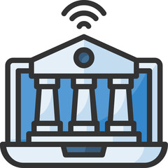 Online banking icon for fintech, financial, finance, banking, digital, innovation, security, money, bank, tech, cryptocurrency, blockchain and technology