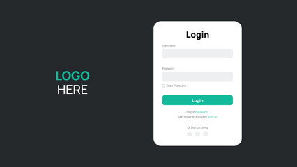 Log in landing page web template, This design can be used for websites, landing pages, UI, mobile applications.