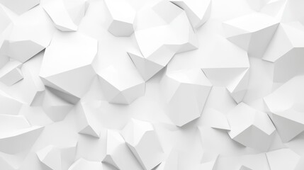 Abstract white geometric background with 3D shapes and textures.
