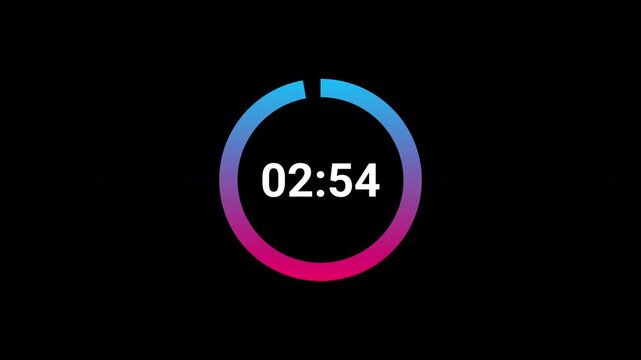  Circle countdown timer animation of  3 minutes on transparent background with alpha channels, 3 minutes circle countdown timer animation, countdown video 