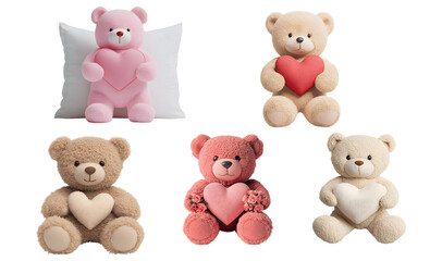 Heartfelt teddy bear collection cozy living room product photography soft textures close-up love concept for gifting