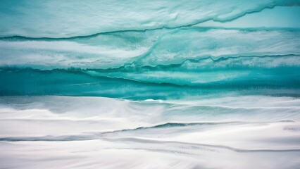 Elegant abstract ocean-inspired background with shades of teal turquoise and white resembling flowing water or ice textures