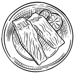 Dinner Meat Design Handdrawn Illustration