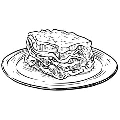 Lasagna Dish Handdrawn Illustration