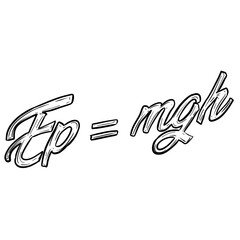 Fototapeta premium Potential Energy Formula Handdrawn Illustration