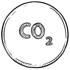 Carbon Dioxide Handdrawn Illustration