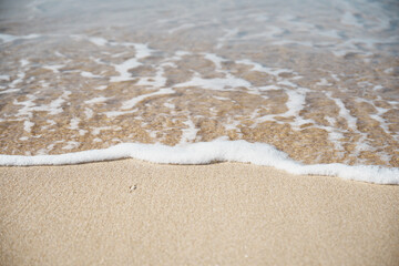 a sea of waves and a sandy beach