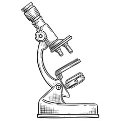 Science Microscope Handdrawn Illustration