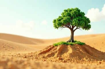 World Environment Day concept - Land restoration, desertification and drought resilience. Ecology concep. Green Planet Earth Day or Environment Day concept. Paris Agreement concept. Ecology concept.