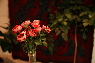 red roses on the table