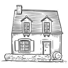 Countryside Houses Handdrawn Illustration