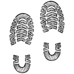 Human Footprints Handdrawn Illustration