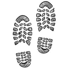 Human Footprints Handdrawn Illustration