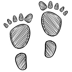 Human Footprints Handdrawn Illustration