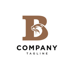 Letter B Otter Logo Icon Vector